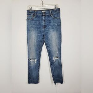 Able Women's Blue Distressed Skinny Jeans, Size 28